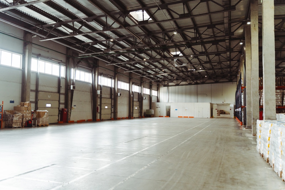 Empty industrial warehouse interior