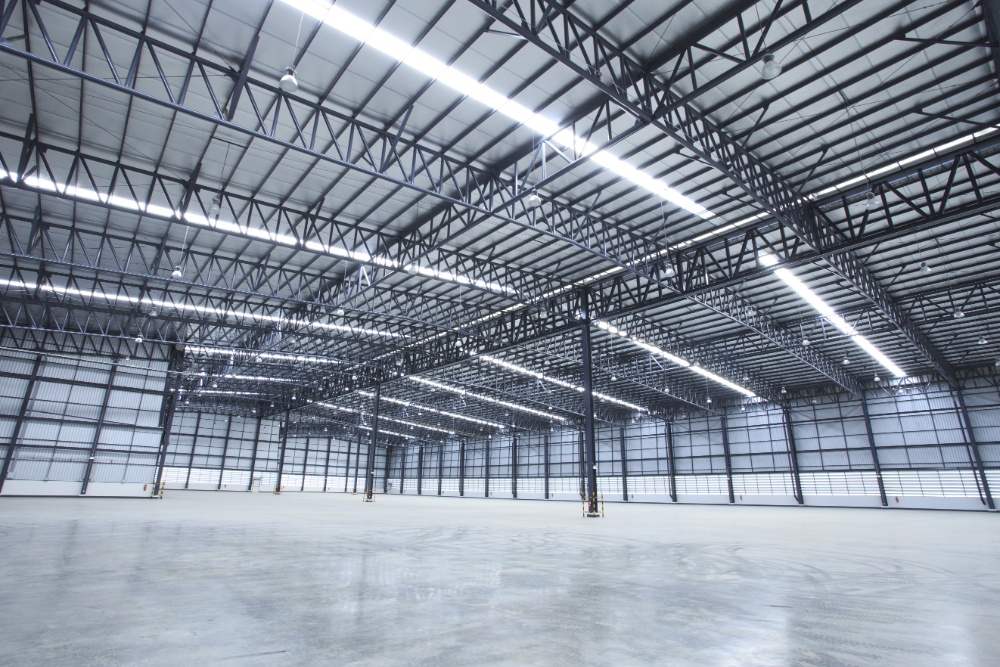 Empty industrial warehouse interior